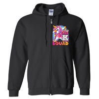 PreK Squad Dabbing Unicorn Back To School Girl Gift Full Zip Hoodie