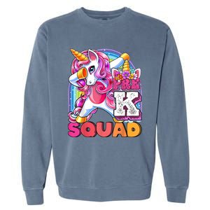 PreK Squad Dabbing Unicorn Back To School Girl Gift Garment-Dyed Sweatshirt