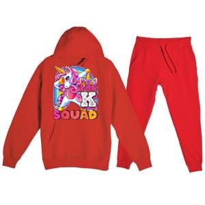 PreK Squad Dabbing Unicorn Back To School Girl Gift Premium Hooded Sweatsuit Set