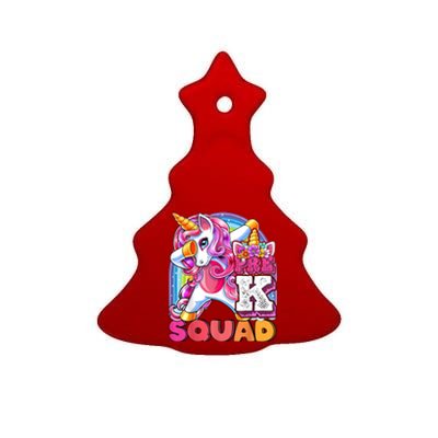 PreK Squad Dabbing Unicorn Back To School Girl Gift Ceramic Tree Ornament