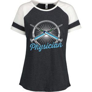 Physician Student Doctor Md Medical Practitioner Meaningful Gift Enza Ladies Jersey Colorblock Tee