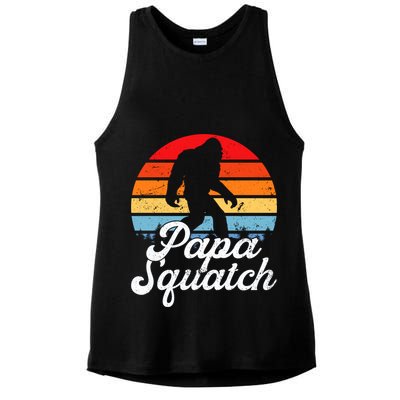 Papa Squatch Dad Bigfoot Sasquatch Plus Size Ladies PosiCharge Tri-Blend Wicking Tank