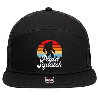 Papa Squatch Dad Bigfoot Sasquatch Plus Size 7 Panel Mesh Trucker Snapback Hat