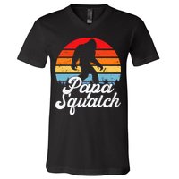 Papa Squatch Dad Bigfoot Sasquatch Plus Size V-Neck T-Shirt
