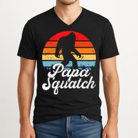 Papa Squatch Dad Bigfoot Sasquatch Plus Size V-Neck T-Shirt