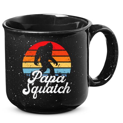 Papa Squatch Dad Bigfoot Sasquatch Plus Size 15oz Campfire Ceramic Mug