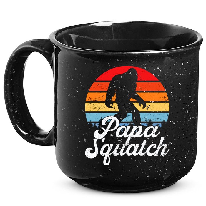 Papa Squatch Dad Bigfoot Sasquatch Plus Size 15oz Campfire Ceramic Mug