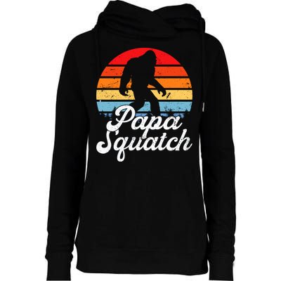 Papa Squatch Dad Bigfoot Sasquatch Plus Size Womens Funnel Neck Pullover Hood