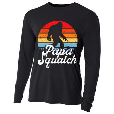 Papa Squatch Dad Bigfoot Sasquatch Plus Size Cooling Performance Long Sleeve Crew