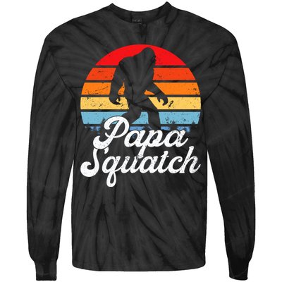 Papa Squatch Dad Bigfoot Sasquatch Plus Size Tie-Dye Long Sleeve Shirt
