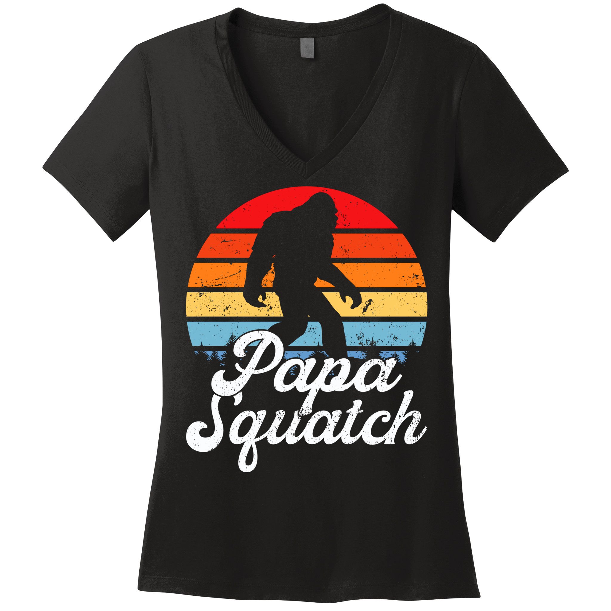 Papa Squatch Dad Bigfoot Sasquatch Plus Size Women's V-Neck T-Shirt