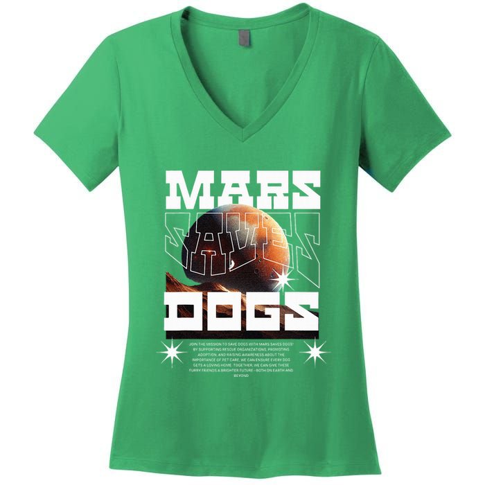 Planet Saves Dogs Women's V-Neck T-Shirt