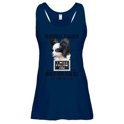 Personal Stalker Dog Papillon I Will Follow You Mugshot Ladies Essential Flowy Tank