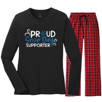 Proud Snow Day Supporter Gift Women's Long Sleeve Flannel Pajama Set 