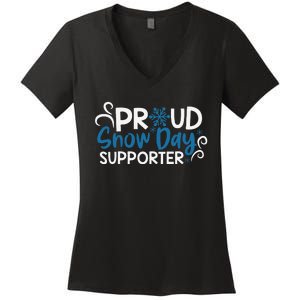 Proud Snow Day Supporter Gift Women's V-Neck T-Shirt