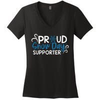 Proud Snow Day Supporter Gift Women's V-Neck T-Shirt