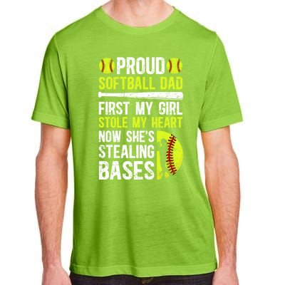 Proud Softball Dad Of A Softball Player Dad Softball Father Gift Adult ChromaSoft Performance T-Shirt