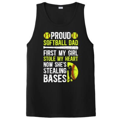 Proud Softball Dad Of A Softball Player Dad Softball Father Gift PosiCharge Competitor Tank