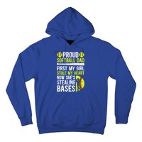 Proud Softball Dad Of A Softball Player Dad Softball Father Gift Hoodie