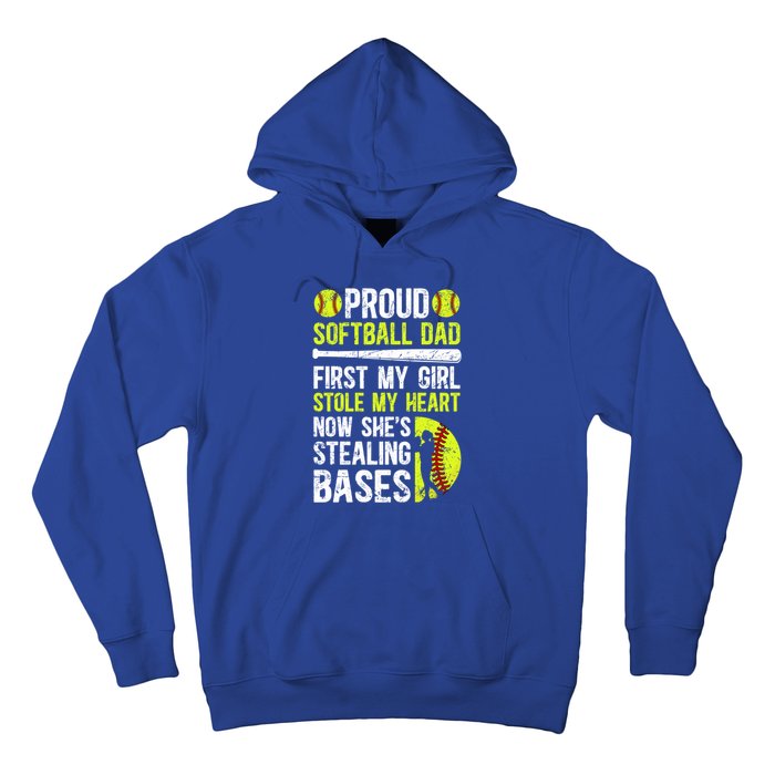 Proud Softball Dad Of A Softball Player Dad Softball Father Gift Hoodie