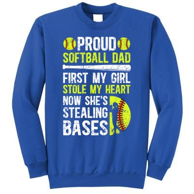 Proud Softball Dad Of A Softball Player Dad Softball Father Gift Sweatshirt