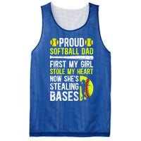 Proud Softball Dad Of A Softball Player Dad Softball Father Gift Mesh Reversible Basketball Jersey Tank