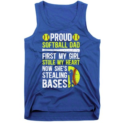 Proud Softball Dad Of A Softball Player Dad Softball Father Gift Tank Top