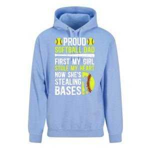 Proud Softball Dad Of A Softball Player Dad Softball Father Gift Unisex Surf Hoodie