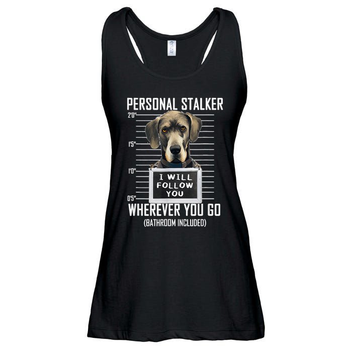 Personal Stalker Dog Great Dane I Will Follow You Mugshot Ladies Essential Flowy Tank