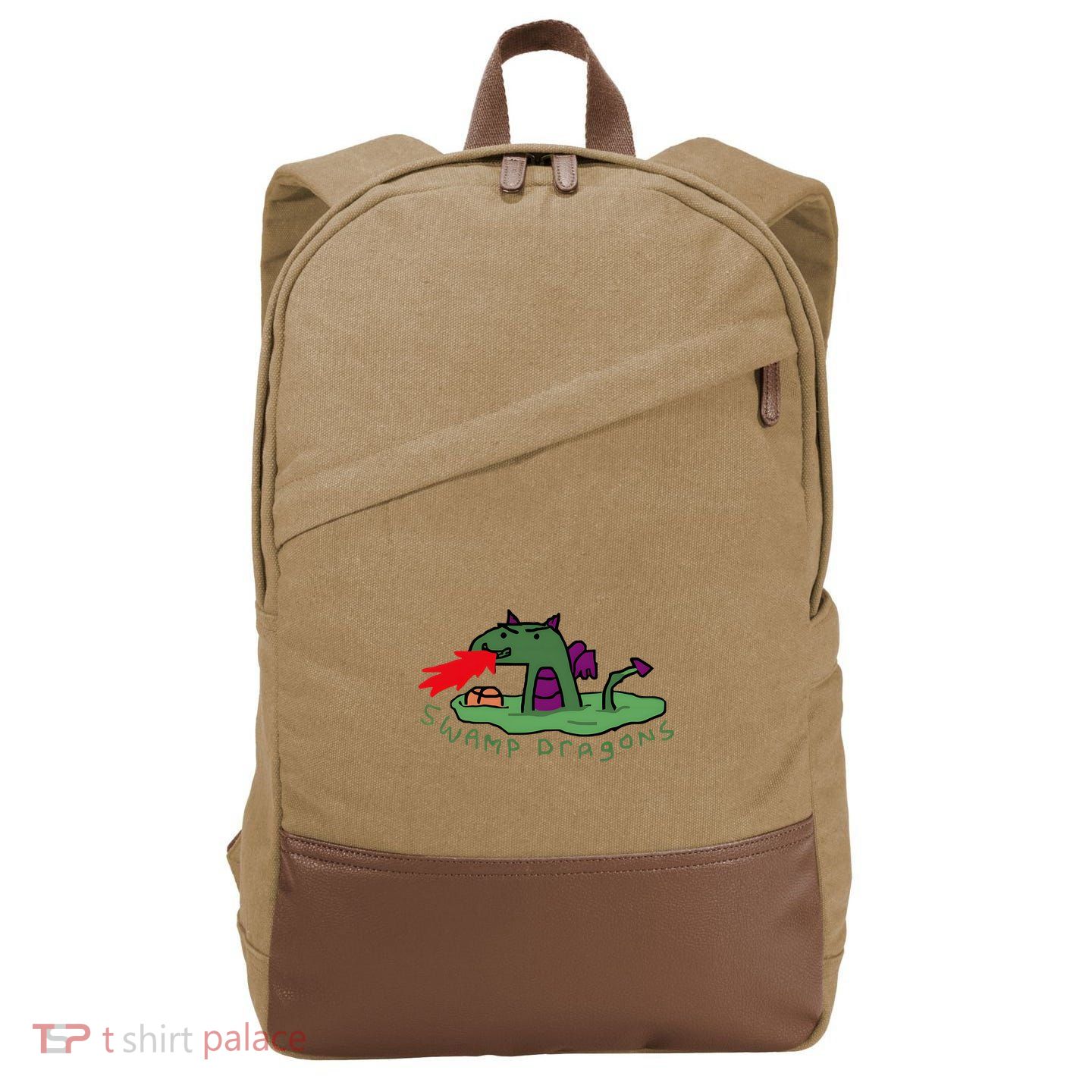Paint Swamp Dragons Cotton Canvas Backpack