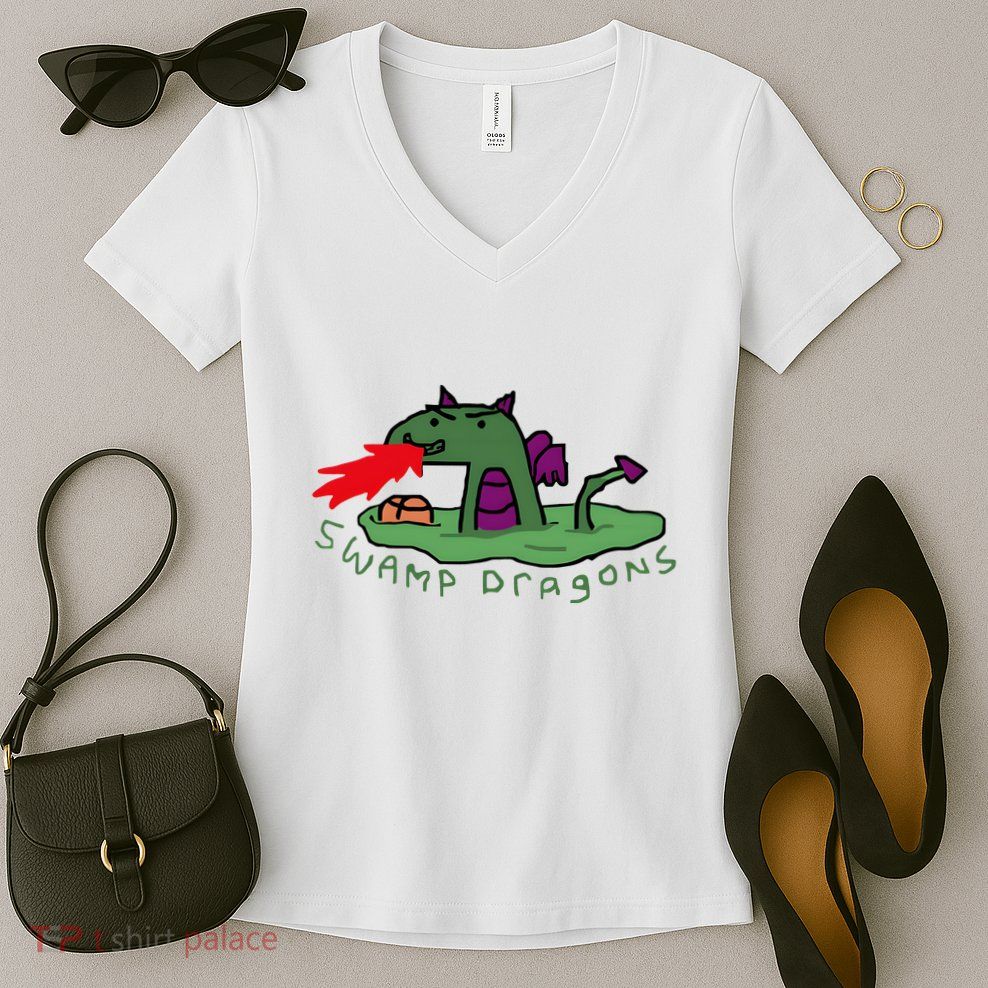 Paint Swamp Dragons Women's V-Neck T-Shirt