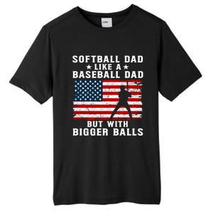 Patriotic Softball Dad Like A Baseball Dad Gift Tall Fusion ChromaSoft Performance T-Shirt