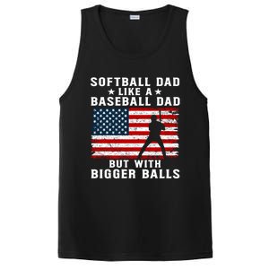 Patriotic Softball Dad Like A Baseball Dad Gift PosiCharge Competitor Tank