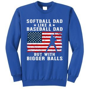 Patriotic Softball Dad Like A Baseball Dad Gift Sweatshirt