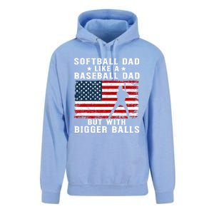 Patriotic Softball Dad Like A Baseball Dad Gift Unisex Surf Hoodie