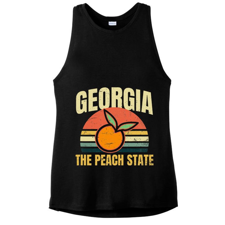Peach State Design Georgia Peach Ladies PosiCharge Tri-Blend Wicking Tank