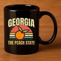 Peach State Design Georgia Peach 11oz C Handle Ceramic Mug
