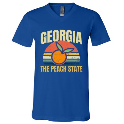 Peach State Design Georgia Peach V-Neck T-Shirt