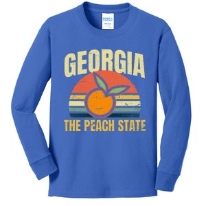 Peach State Design Georgia Peach Kids Long Sleeve Shirt