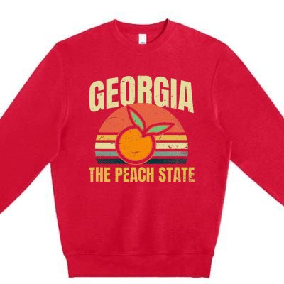 Peach State Design Georgia Peach Premium Crewneck Sweatshirt