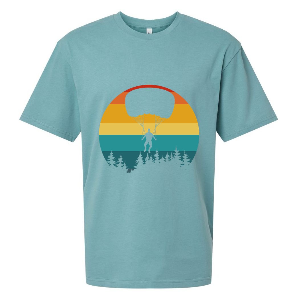Parasailing Sunset Design Sueded Cloud Jersey T-Shirt
