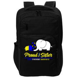 Proud Sister Down Syndrome Awareness Elephant Impact Tech Backpack