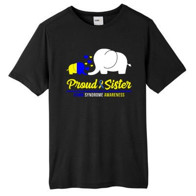 Proud Sister Down Syndrome Awareness Elephant Tall Fusion ChromaSoft Performance T-Shirt