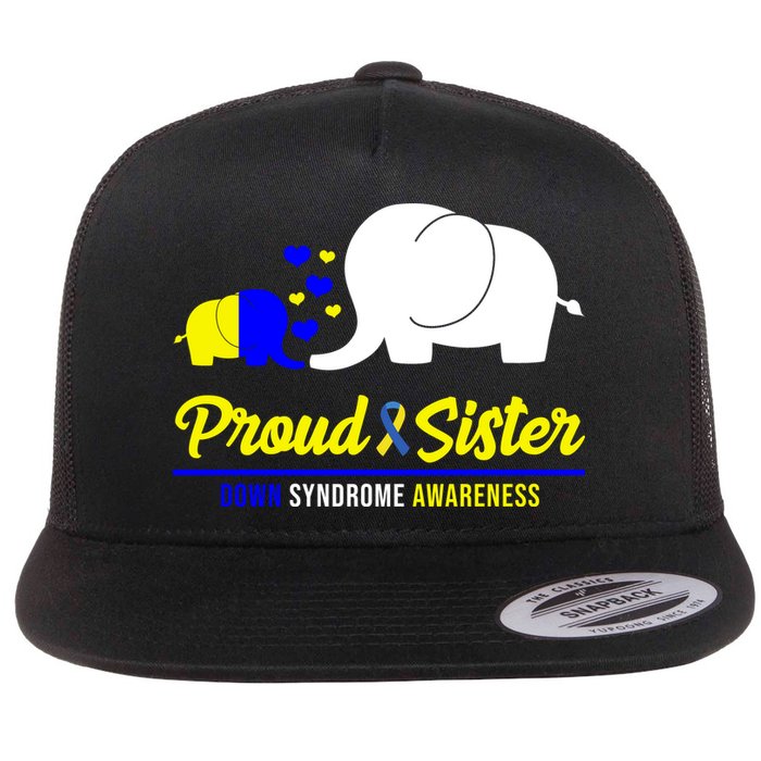 Proud Sister Down Syndrome Awareness Elephant Flatbill Hat