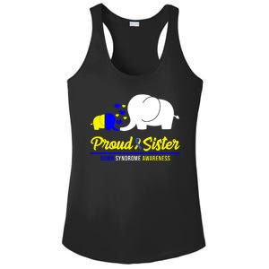 Proud Sister Down Syndrome Awareness Elephant Ladies PosiCharge Competitor Racerback Tank