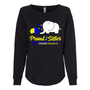 Proud Sister Down Syndrome Awareness Elephant Womens California Wash Sweatshirt