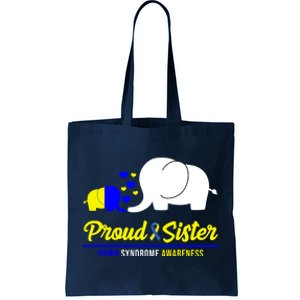 Proud Sister Down Syndrome Awareness Elephant Tote Bag