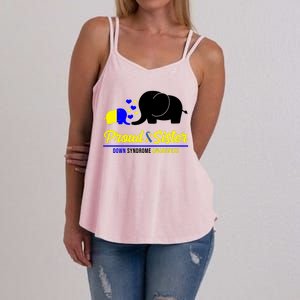 Proud Sister Down Syndrome Awareness Elephant Women's Strappy Tank