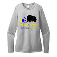 Proud Sister Down Syndrome Awareness Elephant Womens CVC Long Sleeve Shirt