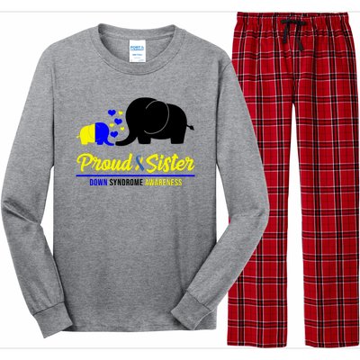 Proud Sister Down Syndrome Awareness Elephant Long Sleeve Pajama Set